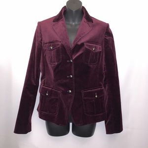 Martin + Osa Burgundy Velvet Blazer